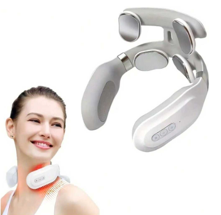 Hot Compress Kneading Neck Massager With 4 Massage Heads